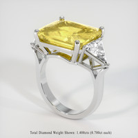 10.07 Ct. Yellow Sapphire Ring, 14K White Gold 2