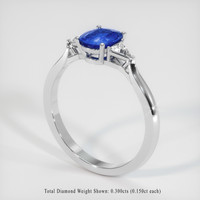 1.23 Ct. Sapphire Ring, 18K White Gold 2