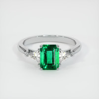 1.46 Ct. Emerald Ring, 18K White Gold 1