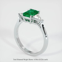 1.46 Ct. Emerald Ring, 18K White Gold 2