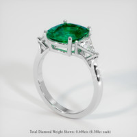 2.45 Ct. Emerald Ring, 18K White Gold 2