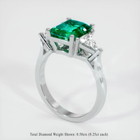 1.60 Ct. Emerald  Ring - 18K White Gold