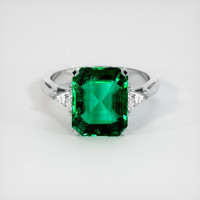 3.51 Ct. Emerald Ring, 18K White Gold 1