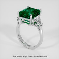 7.62 Ct. Emerald Ring, 18K White Gold 2