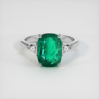 3.96 Ct. Emerald Ring, 18K White Gold 1