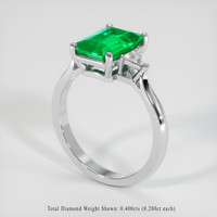 1.90 Ct. Emerald Ring, 18K White Gold 2