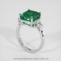 5.33 Ct. Emerald Ring, 18K White Gold 2
