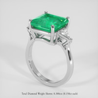 4.07 Ct. Emerald Ring, 18K White Gold 2