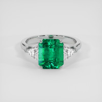 2.98 Ct. Emerald Ring, 18K White Gold 1
