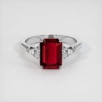 3.03 Ct. Ruby Ring, 18K White Gold 1