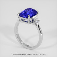 4.10 Ct. Blue Sapphire Ring, 18K White Gold 2