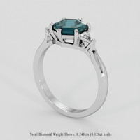 1.84 Ct. Bluish Green Sapphire Ring, 18K White Gold 2
