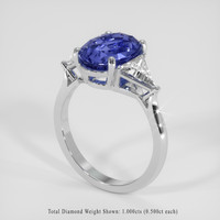 4.68 Ct. Blue Sapphire Ring, 18K White Gold 2