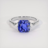 3.05 Ct. Blue Sapphire Ring, 18K White Gold 1