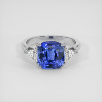 3.80 Ct. Blue Sapphire Ring, 18K White Gold 1