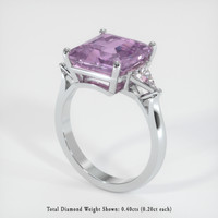 6.08 Ct. Purple Sapphire Ring, 18K White Gold 2