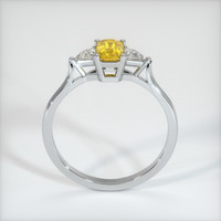 0.68 Ct. Orangish Yellow Sapphire Ring, 18K White Gold 3
