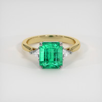 3.01 Ct. Emerald Ring, 18K White & Yellow 1