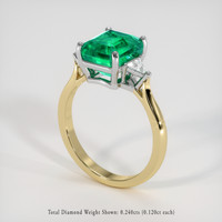 3.01 Ct. Emerald Ring, 18K White & Yellow 2
