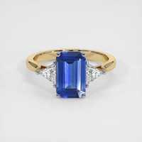 2.57 Ct. Blue Sapphire Ring, 18K White & Yellow 1
