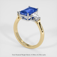 2.57 Ct. Blue Sapphire Ring, 18K White & Yellow 2