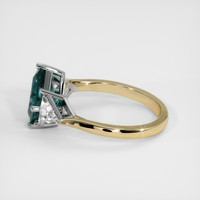 2.67 Ct. Greenish Blue Sapphire Ring, 18K White & Yellow 4