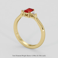 0.48 Ct. Ruby Ring, 10K Yellow Gold 2