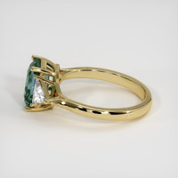2.56 Ct. Bluish Green Sapphire Ring, 14K Yellow Gold 4