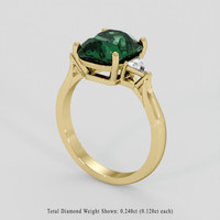 4.07 Ct. Green Sapphire Ring, 14K Yellow Gold 2