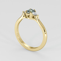 0.53 Ct. Green Sapphire Ring, 14K Yellow Gold 2