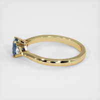 0.72 Ct. Greenish Blue Sapphire Ring, 18K Yellow Gold 4