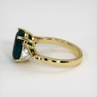4.88 Ct. Greenish Blue Sapphire Ring, 18K Yellow Gold 4