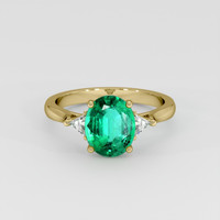 1.86 Ct. Emerald Ring, 18K Yellow Gold 1