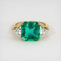 3.71 Ct. Emerald Ring, 18K Yellow Gold 1