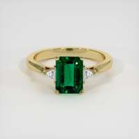 1.87 Ct. Emerald Ring, 18K Yellow Gold 1