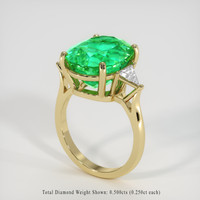 8.46 Ct. Emerald Ring, 18K Yellow Gold 2