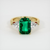2.91 Ct. Emerald Ring, 18K Yellow Gold 1