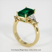 2.91 Ct. Emerald Ring, 18K Yellow Gold 2