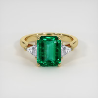 3.32 Ct. Emerald Ring, 18K Yellow Gold 1