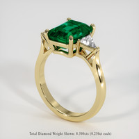 3.32 Ct. Emerald Ring, 18K Yellow Gold 2