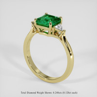 1.48 Ct. Emerald Ring, 18K Yellow Gold 2