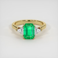 1.75 Ct. Emerald Ring, 18K Yellow Gold 1
