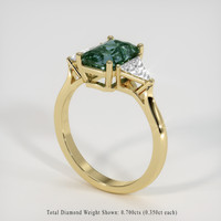 2.56 Ct. Bluish Green Sapphire Ring, 18K Yellow Gold 2