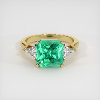 4.21 Ct. Emerald Ring, 18K Yellow Gold 1
