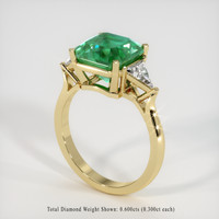 4.21 Ct. Emerald Ring, 18K Yellow Gold 2