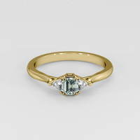 0.53 Ct. Green Sapphire Ring, 18K Yellow Gold 1