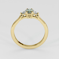 0.53 Ct. Green Sapphire Ring, 18K Yellow Gold 3