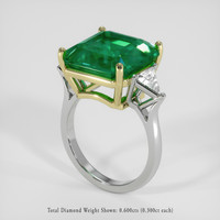 7.85 Ct. Emerald Ring, 18K Yellow & White 2