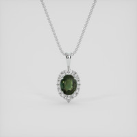 1.04 Ct. Alexandrite Pendant, 18K White Gold 1