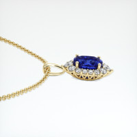 2.00 Ct. Blue Sapphire Pendant, 18K Yellow Gold 3